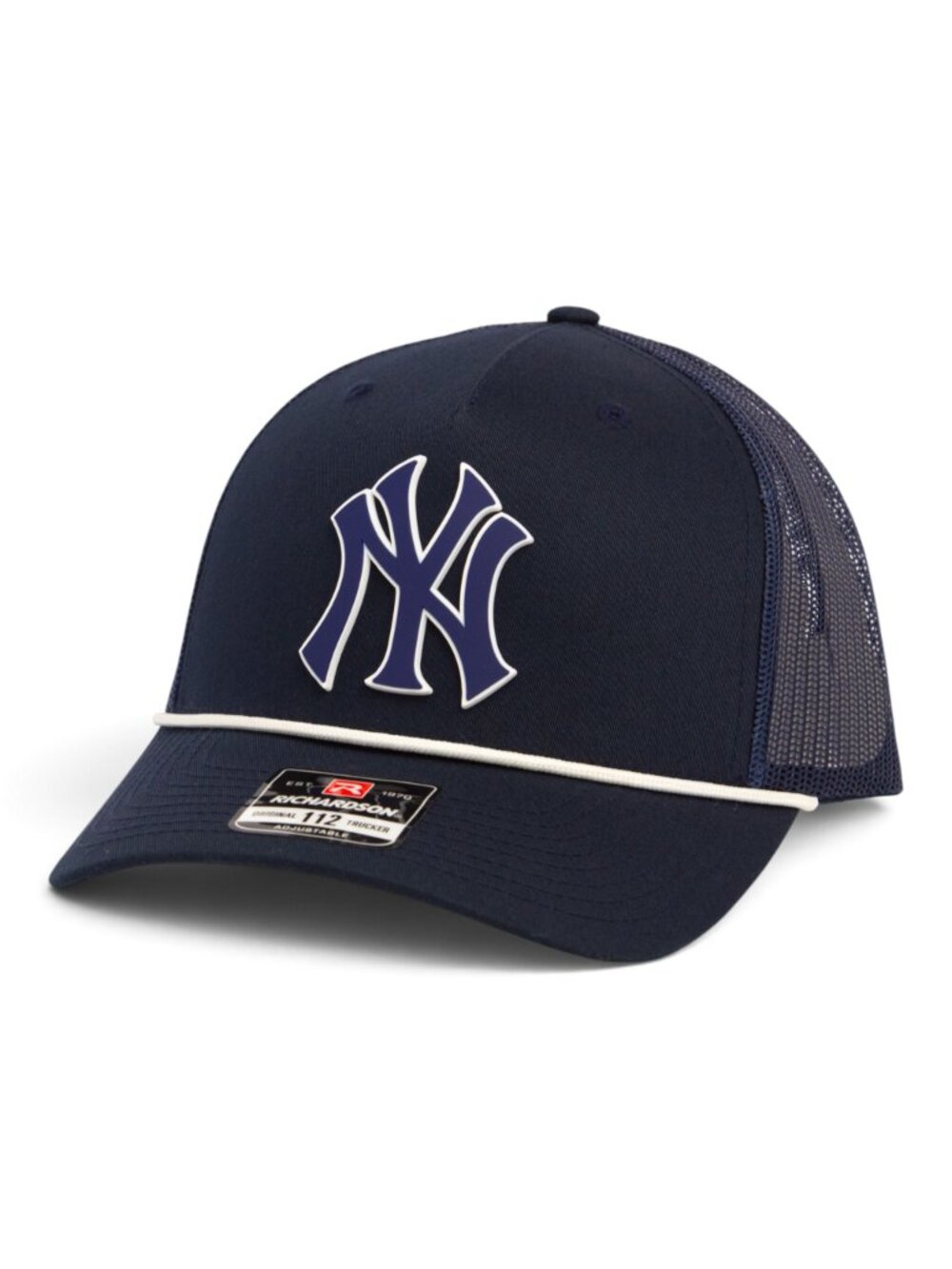 New York Yankees NY Navy 3D Snapback Trucker Rope Hat- Navy/ White